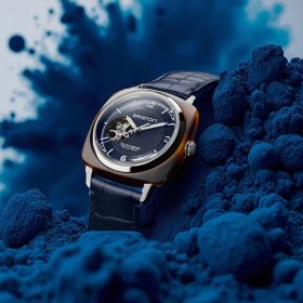 Montre Briston Clubmaster Legend Classic Open Acétate Cadran Bleu