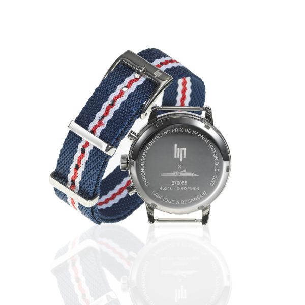 Montre LIP Rallye Méca Quartz Cadran Bleu Bracelet Nylon