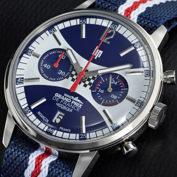 Montre LIP Rallye Méca Quartz Cadran Bleu Bracelet Nylon
