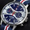 Montre LIP Rallye Méca Quartz Cadran Bleu Bracelet Nylon