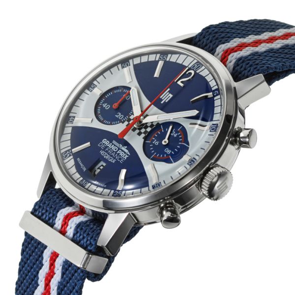 Montre LIP Rallye Méca Quartz Cadran Bleu Bracelet Nylon