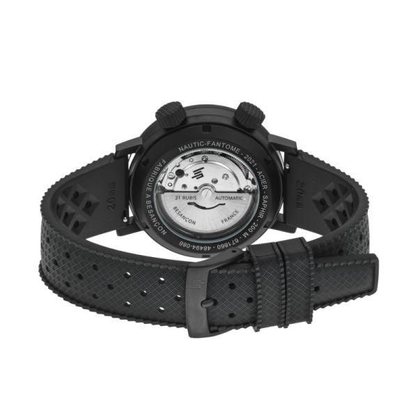 Montre LIP Nautic-ski Automatique Cadran Noir Bracelet Caoutchouc vulcanisé