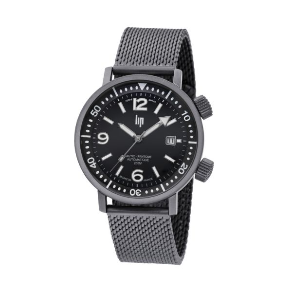 Montre LIP Nautic-ski Automatique Cadran Noir Bracelet Acier