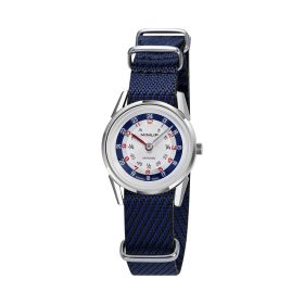 Montre LIP Minilip Quartz Cadran Argenté Bracelet Nylon Nleu