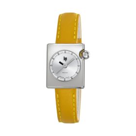 Montre LIP Mach 2000 Quartz Cadran Argenté Bracelet Cuir Jaune