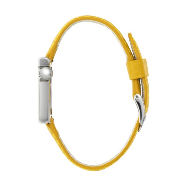 Montre LIP Mach 2000 Quartz Cadran Argenté Bracelet Cuir Jaune