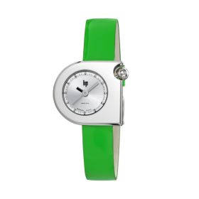 Montre LIP Mach 2000 Quartz Cadran Argenté Bracelet Cuir Vert