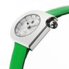 Montre LIP Mach 2000 Quartz Cadran Argenté Bracelet Cuir Vert