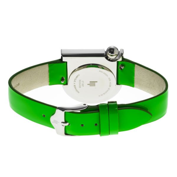 Montre LIP Mach 2000 Quartz Cadran Argenté Bracelet Cuir Vert