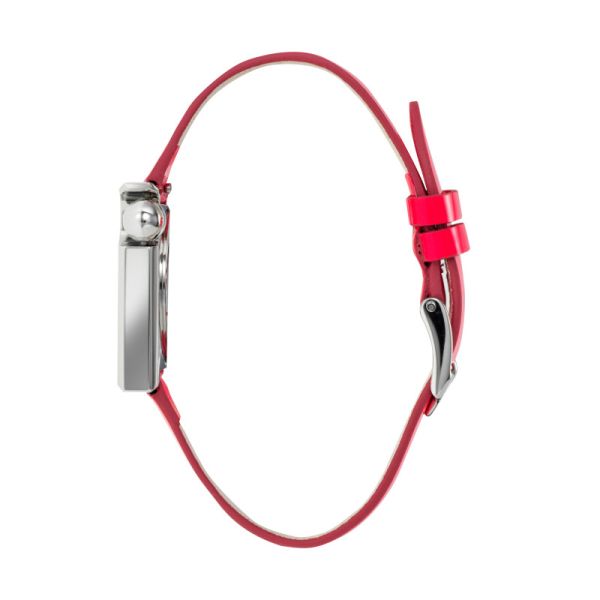 Montre LIP Mach 2000 Quartz Cadran Argenté Bracelet Cuir Rose