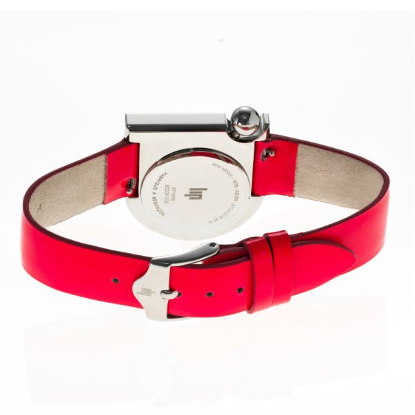 Montre LIP Mach 2000 Quartz Cadran Argenté Bracelet Cuir Rose