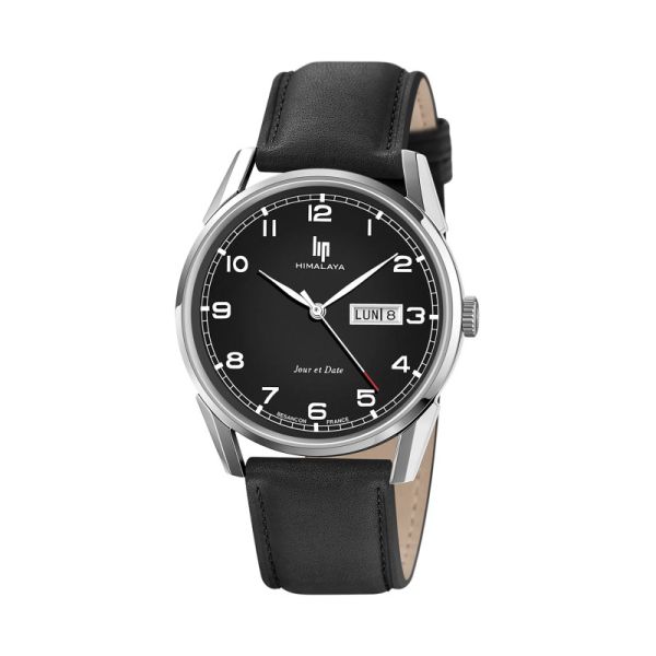 Montre LIP Himalaya Himalaya Quartz Cadran Noir Bracelet Cuir