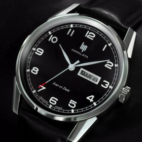 Montre LIP Himalaya Himalaya Quartz Cadran Noir Bracelet Cuir