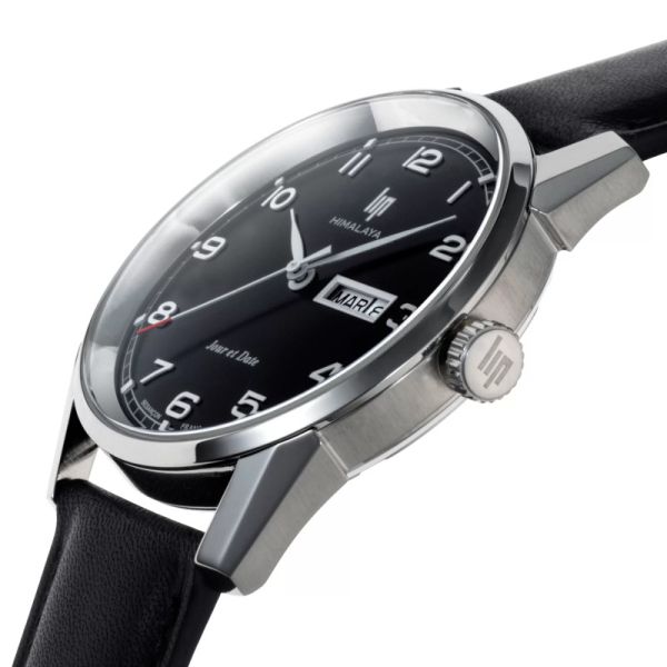 Montre LIP Himalaya Himalaya Quartz Cadran Noir Bracelet Cuir