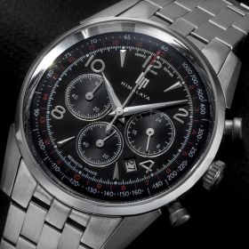 Montre LIP Himalaya Chronographe Quartz Cadran Noir Bracelet Acier