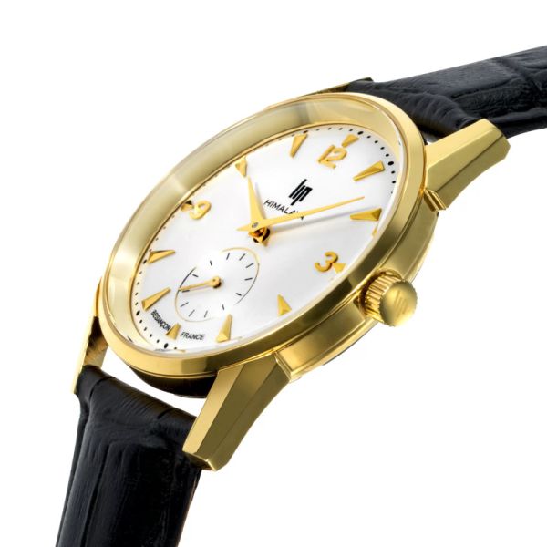 Montre LIP Himalaya Petite Seconde Quartz Cadran Blanc argenté Bracelet Cuir