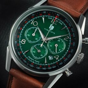 Montre LIP Himalaya Chronographe Quartz Cadran Vert Bracelet Cuir