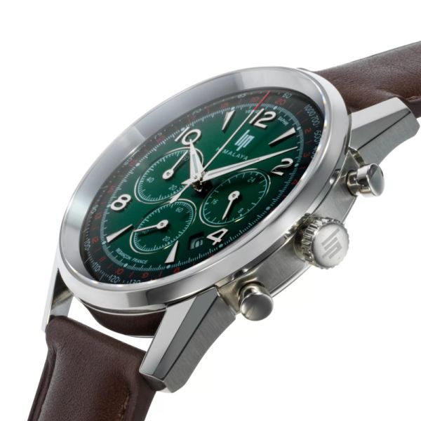 Montre LIP Himalaya Chronographe Quartz Cadran Vert Bracelet Cuir