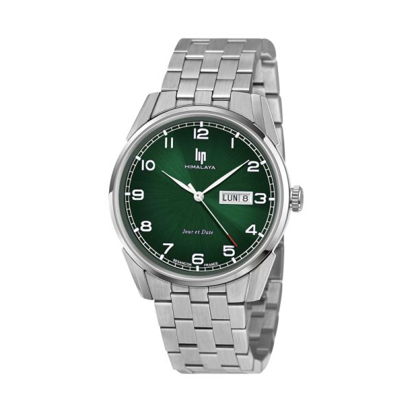 Montre LIP HimalayaQuartz Cadran Vert Bracelet Acier