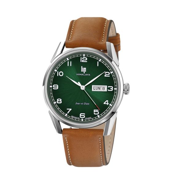 Montre LIP HimalayaQuartz Cadran Vert Bracelet Cuir