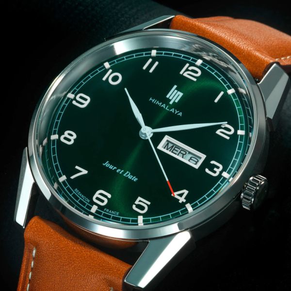 Montre LIP HimalayaQuartz Cadran Vert Bracelet Cuir