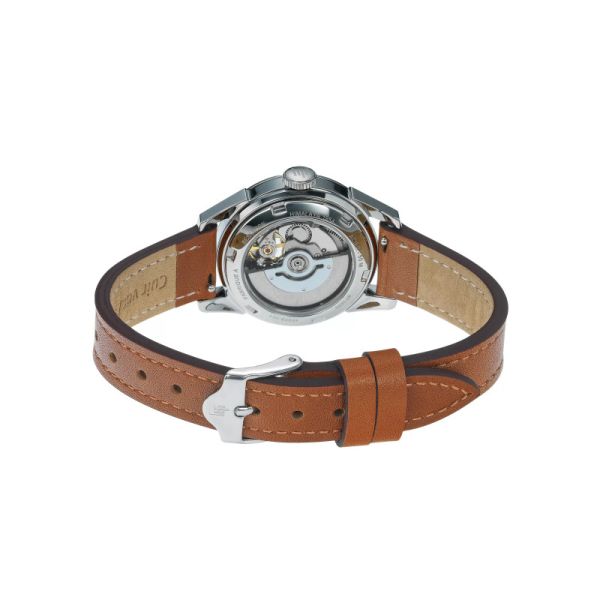 Montre LIP HimalayaAutomatique Cadran Blanc argenté Bracelet Cuir