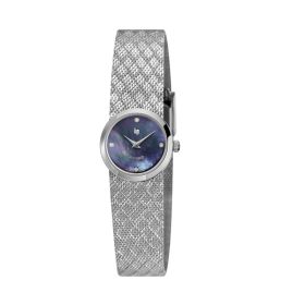 Montre LIP Henriette Quartz Cadran Noir Bracelet Acier
