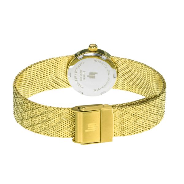 Montre LIP Henriette Quartz Cadran Nacre Noir Bracelet Acier