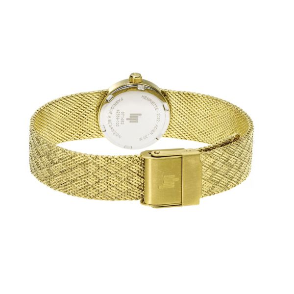 Montre LIP Henriette Quartz Cadran Noir Bracelet Acier