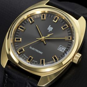 Montre LIP General De GaulleQuartz Cadran Noir Bracelet Cuir