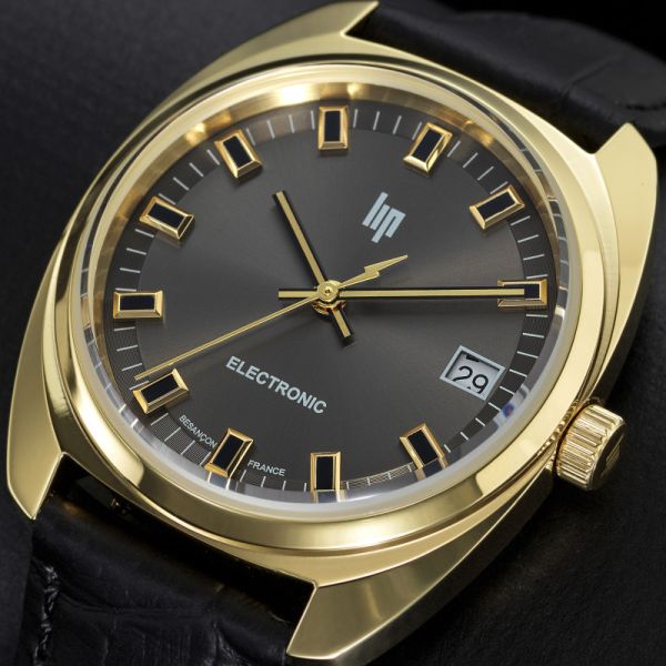 Montre LIP General De GaulleQuartz Cadran Noir Bracelet Cuir
