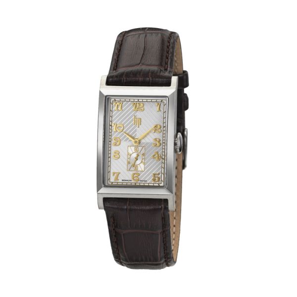 Montre LIP Churchill T24 Quartz Cadran Argenté Bracelet Cuir