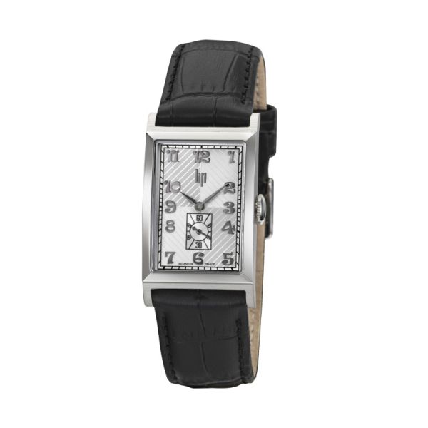 Montre LIP Churchill Quartz Cadran Argenté Bracelet Cuir