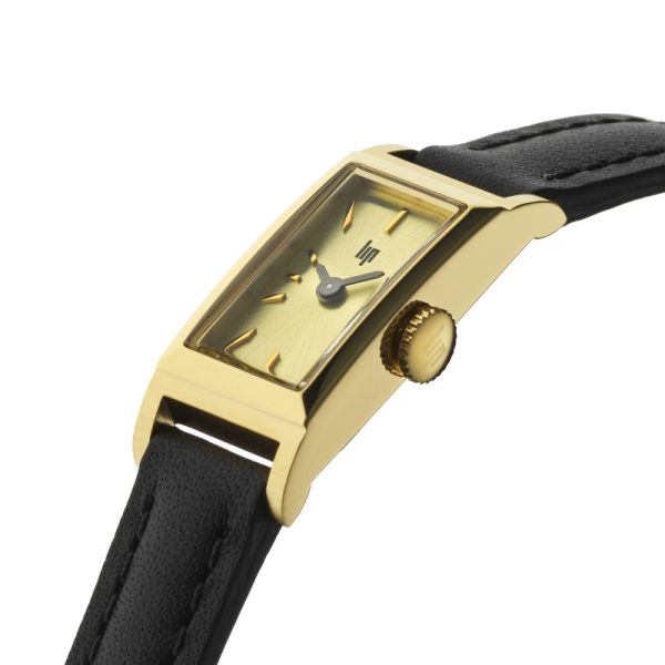 Montre LIP Churchill T13 Baguette Quartz Cadran Champagne Bracelet Cuir