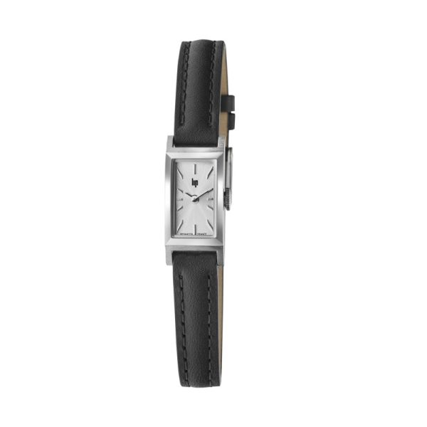 Montre LIP Churchill Quartz Cadran Argenté Bracelet Cuir
