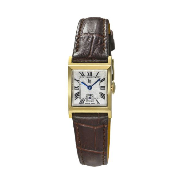 Montre LIP Churchill Quartz Cadran Argenté Bracelet Cuir