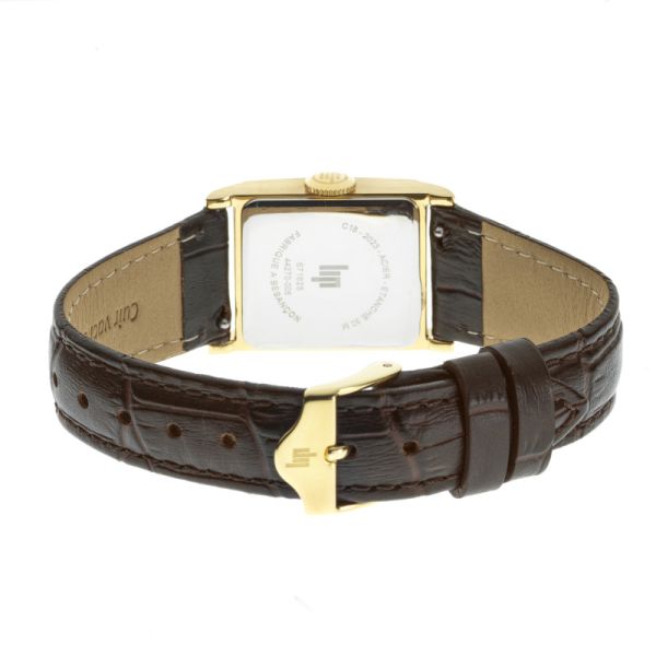 Montre LIP Churchill Quartz Cadran Argenté Bracelet Cuir