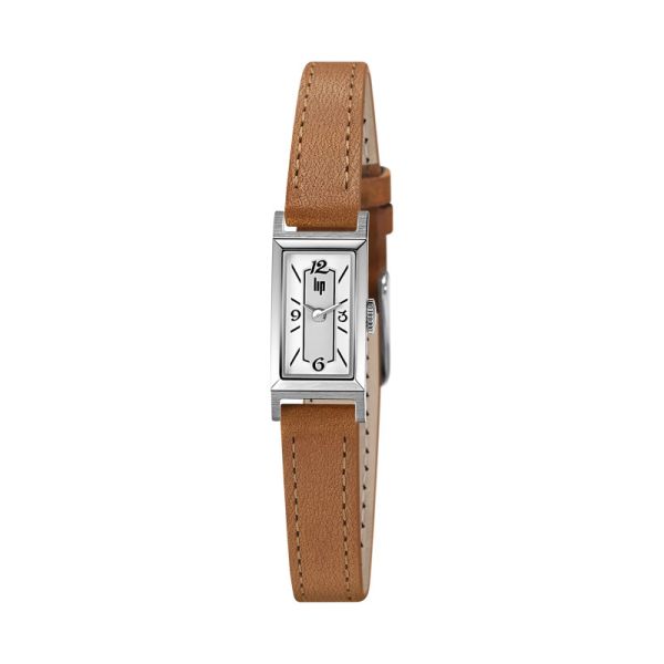 Montre LIP Churchill Quartz Cadran BlancBracelet Cuir