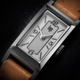 Montre LIP Churchill Quartz Cadran BlancBracelet Cuir