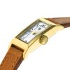 Montre LIP Churchill T13 Baguette Quartz Cadran BlancBracelet Cuir