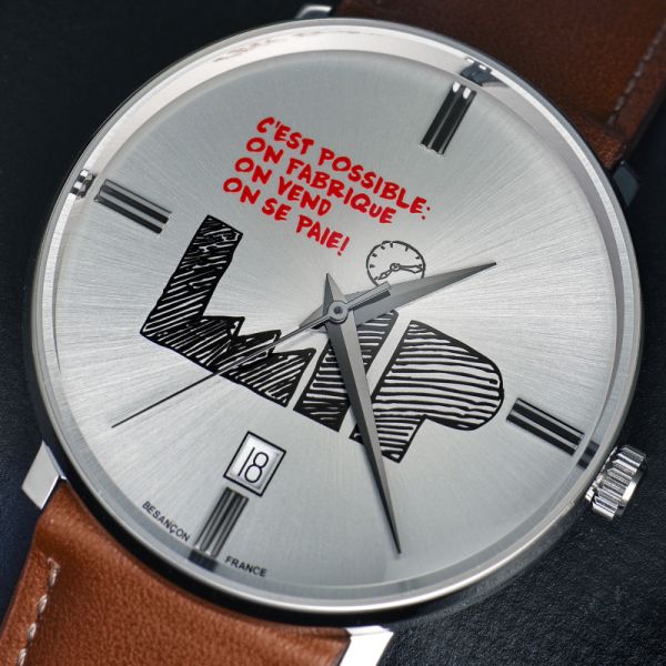 Montre LIP C'Est PossibleQuartz Cadran Argenté Bracelet Cuir