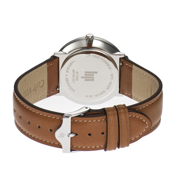 Montre LIP C'Est PossibleQuartz Cadran Argenté Bracelet Cuir