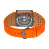 Montre LIP Big TV Automatique Cadran Noir Bracelet Cuir Orange