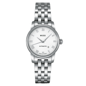 Montre Mido Baroncelli 29mm Cadran Blanc Bracelet Acier inoxydable Gris