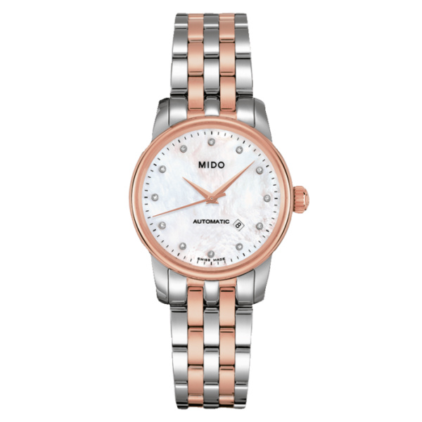 Montre Mido Baroncelli 29mm Cadran Nacre Bracelet Acier inoxydable PVD rose