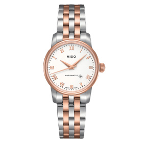 Montre Mido Baroncelli 29mm Cadran Blanc Bracelet Acier inoxydable PVD rose