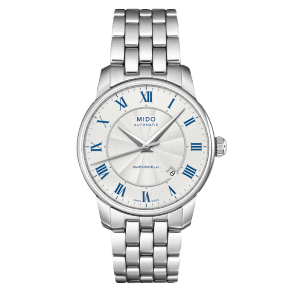 Montre Mido Baroncelli 38mm Cadran Argent Bracelet Acier inoxydable Gris
