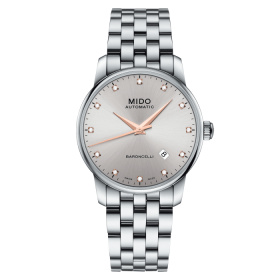 Montre Mido Baroncelli 38mm Cadran Rhodium Bracelet Acier inoxydable Gris