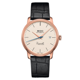 Montre Mido Baroncelli Heritage Gent 39mm Cadran Ivoire Bracelet Cuir Noir