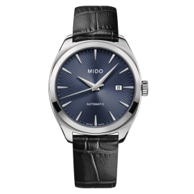 Montre Mido Belluna Royal Gent 41,3mm Cadran Bleu Bracelet Cuir Noir